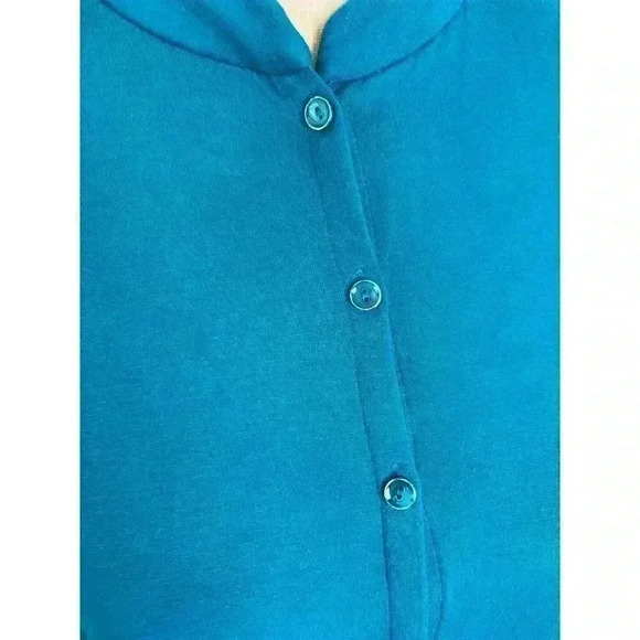 Eileen Fisher Shirt Dress Women's SP Jersey Soft Stretch Buttons Mandarin Collar - Picture 3 of 12